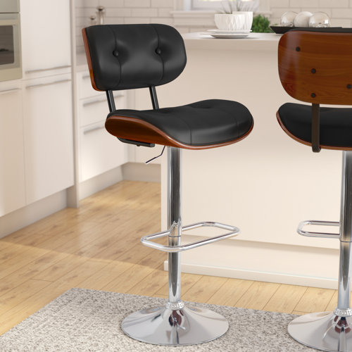 Oliver Wooler Swivel Adjustable Height Bar Stool & Reviews Wayfair